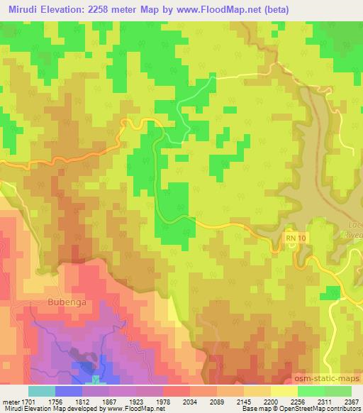 Mirudi,Burundi Elevation Map