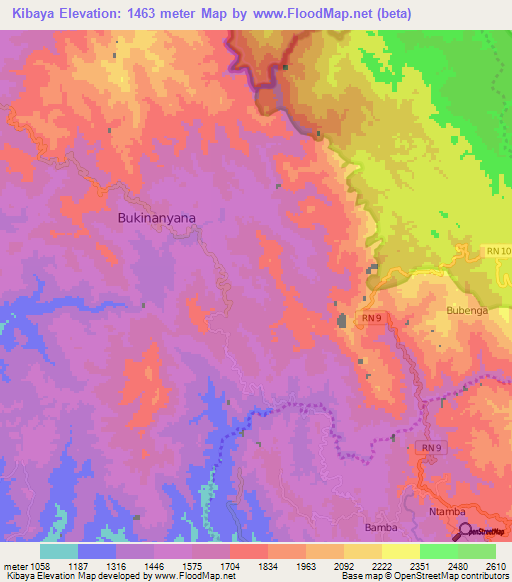 Kibaya,Burundi Elevation Map