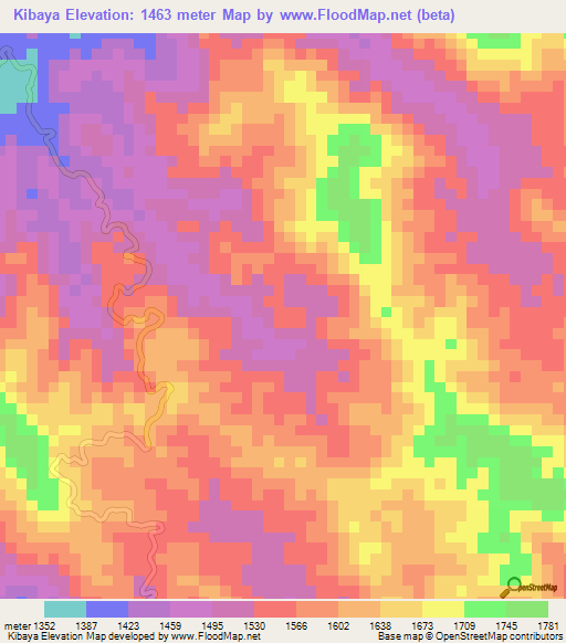 Kibaya,Burundi Elevation Map