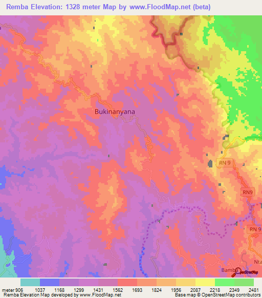 Remba,Burundi Elevation Map