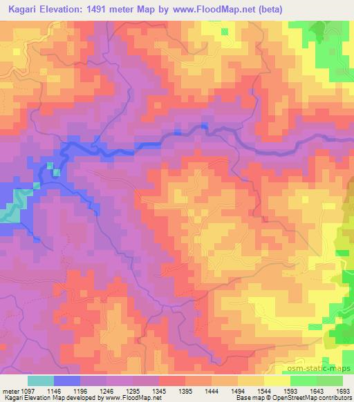 Kagari,Burundi Elevation Map