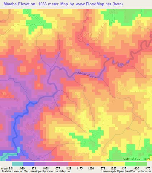 Mataba,Burundi Elevation Map