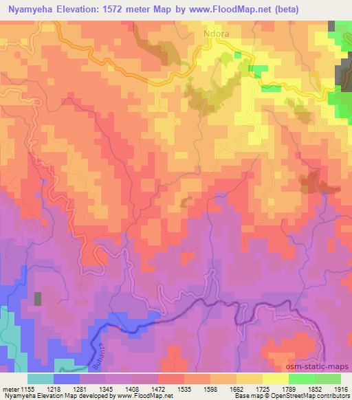 Nyamyeha,Burundi Elevation Map