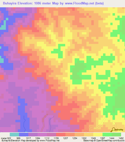 Buhayira,Burundi Elevation Map