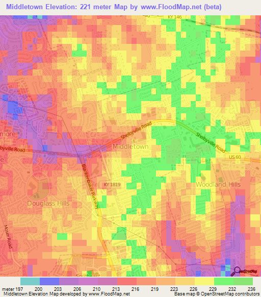 Middletown,US Elevation Map