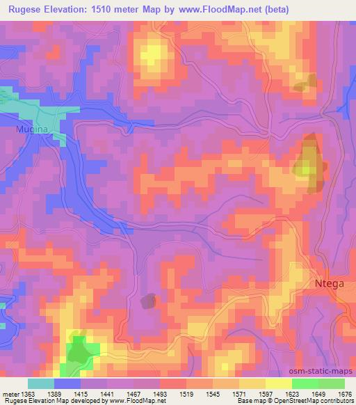 Rugese,Burundi Elevation Map