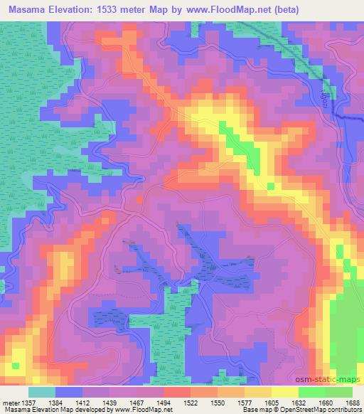 Masama,Burundi Elevation Map