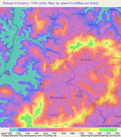 Rubaya,Burundi Elevation Map