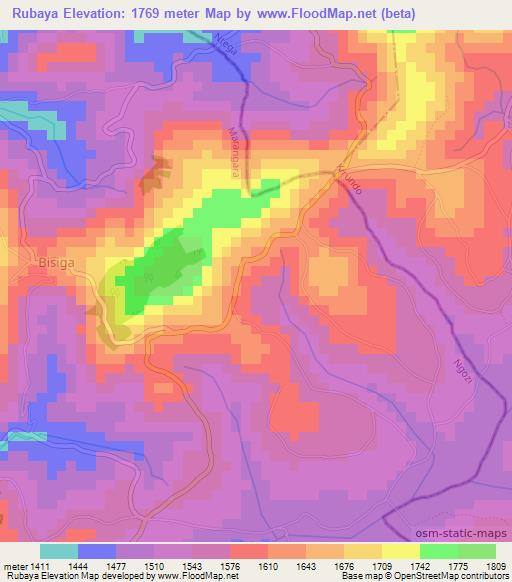 Rubaya,Burundi Elevation Map