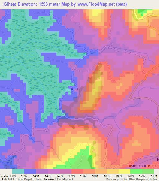 Giheta,Burundi Elevation Map