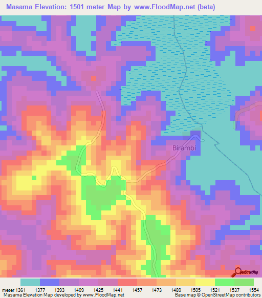 Masama,Burundi Elevation Map