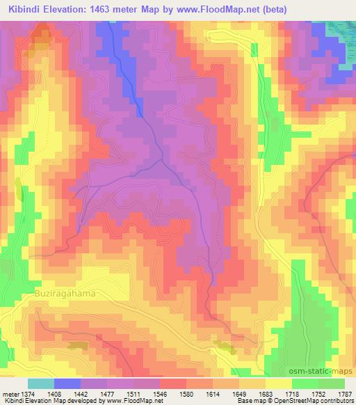 Kibindi,Burundi Elevation Map
