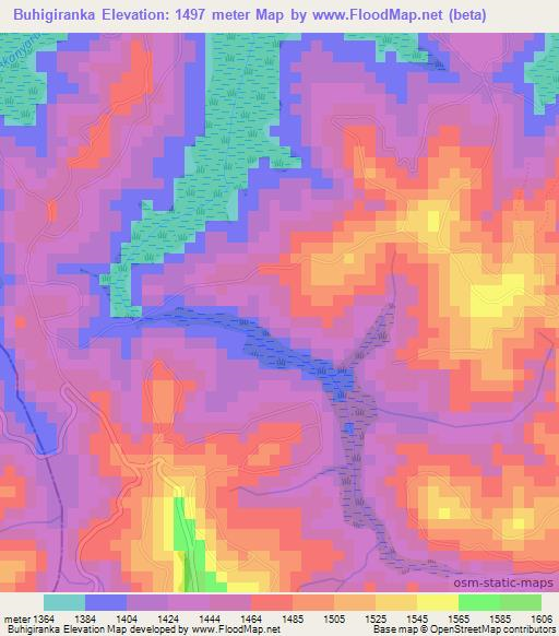 Buhigiranka,Burundi Elevation Map