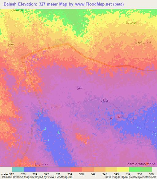 Balash,Syria Elevation Map