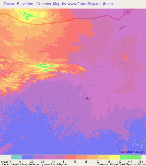 Zavaru,Iran Elevation Map