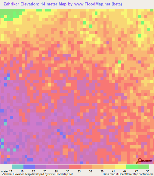 Zahrikar,Iran Elevation Map