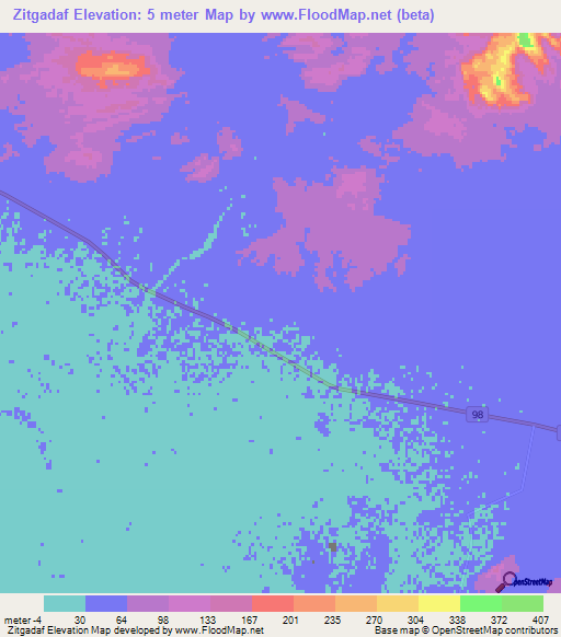 Zitgadaf,Iran Elevation Map