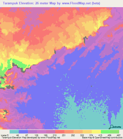 Tarampuk,Iran Elevation Map