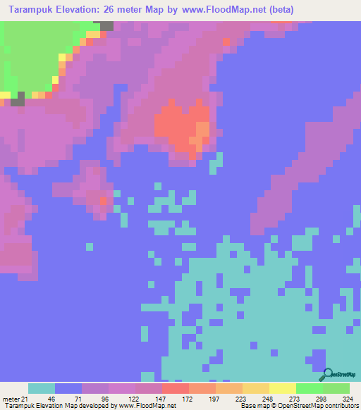 Tarampuk,Iran Elevation Map
