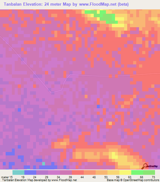 Tanbalan,Iran Elevation Map