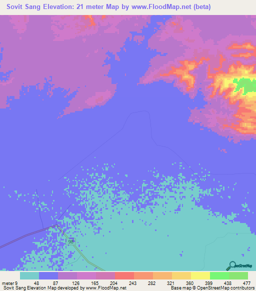 Sovit Sang,Iran Elevation Map