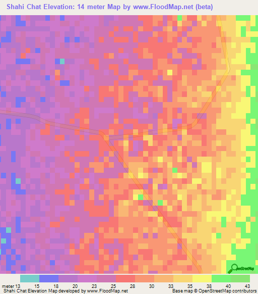 Shahi Chat,Iran Elevation Map