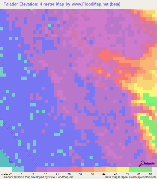 Taladar,Iran Elevation Map