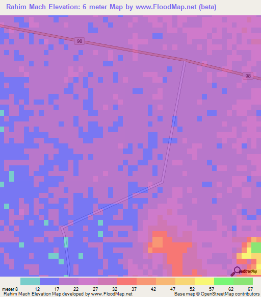 Rahim Mach,Iran Elevation Map