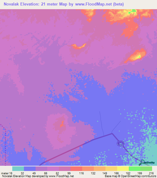 Novalak,Iran Elevation Map