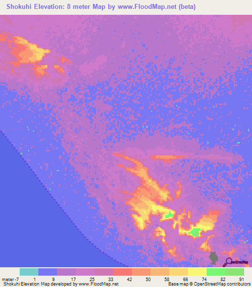 Shokuhi,Iran Elevation Map