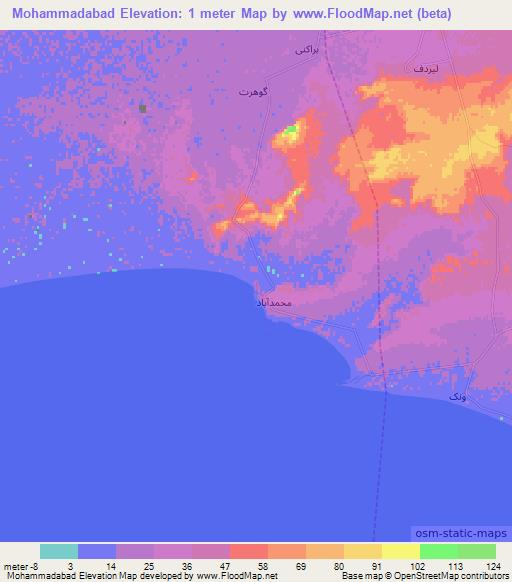 Mohammadabad,Iran Elevation Map