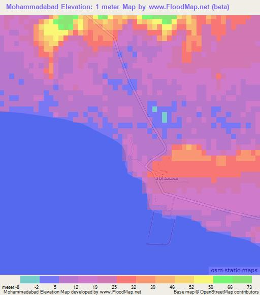 Mohammadabad,Iran Elevation Map
