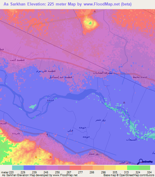 As Sarkhan,Syria Elevation Map