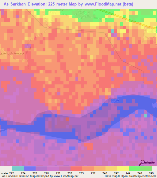 As Sarkhan,Syria Elevation Map