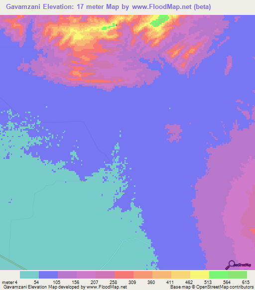 Gavamzani,Iran Elevation Map
