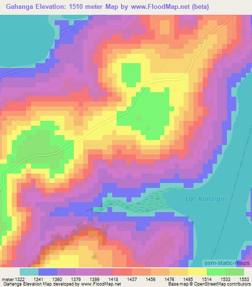 Gahanga,Burundi Elevation Map