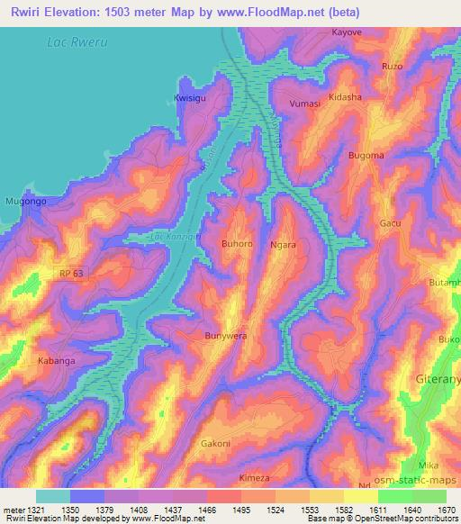 Rwiri,Burundi Elevation Map