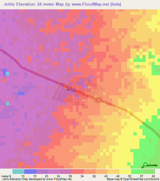 Johlu,Iran Elevation Map