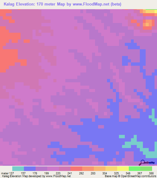 Kalag,Iran Elevation Map