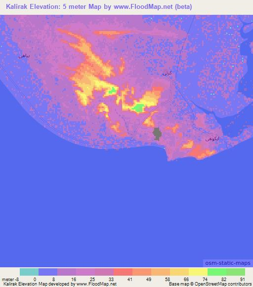 Kalirak,Iran Elevation Map