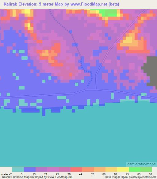 Kalirak,Iran Elevation Map