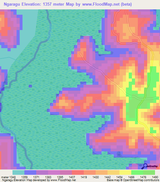 Ngaragu,Burundi Elevation Map