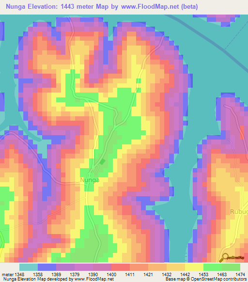 Nunga,Burundi Elevation Map