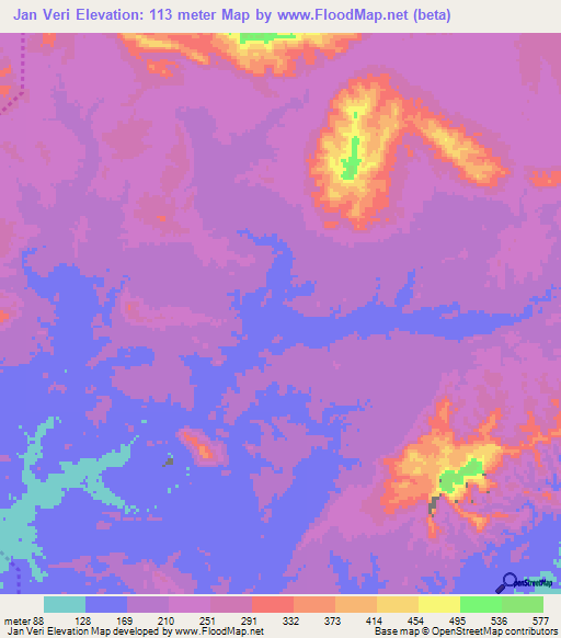 Jan Veri,Iran Elevation Map