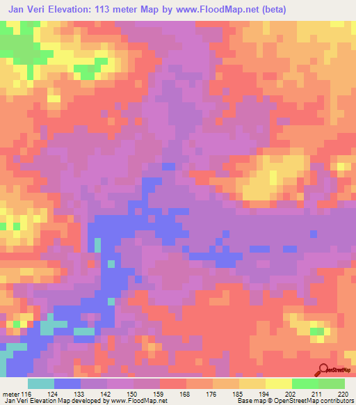 Jan Veri,Iran Elevation Map