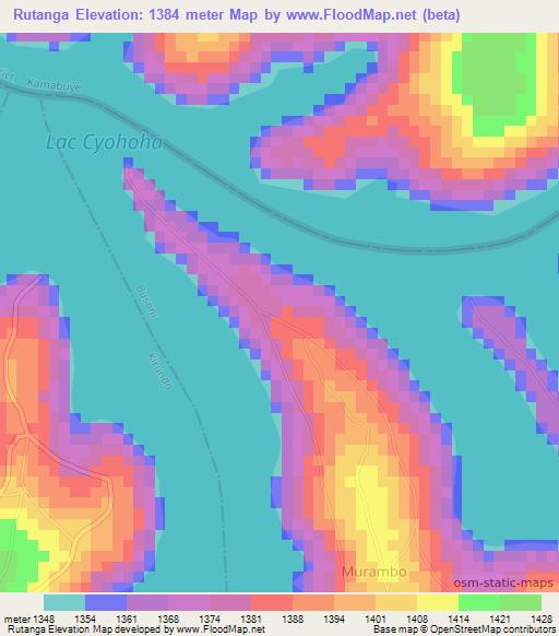 Rutanga,Burundi Elevation Map
