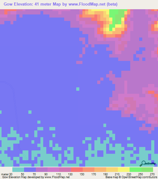 Gow,Iran Elevation Map