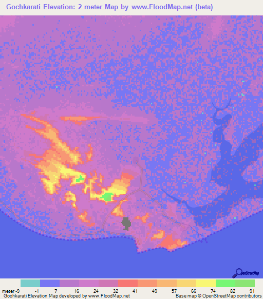 Gochkarati,Iran Elevation Map