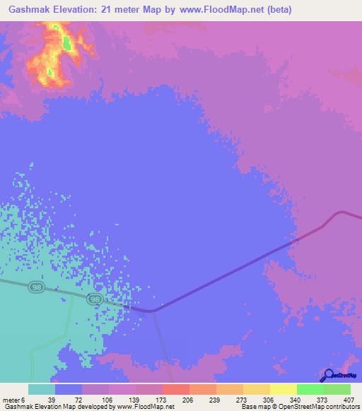 Gashmak,Iran Elevation Map