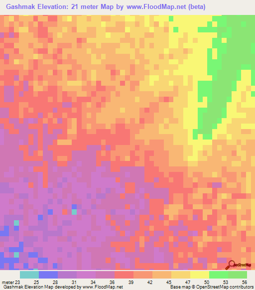 Gashmak,Iran Elevation Map